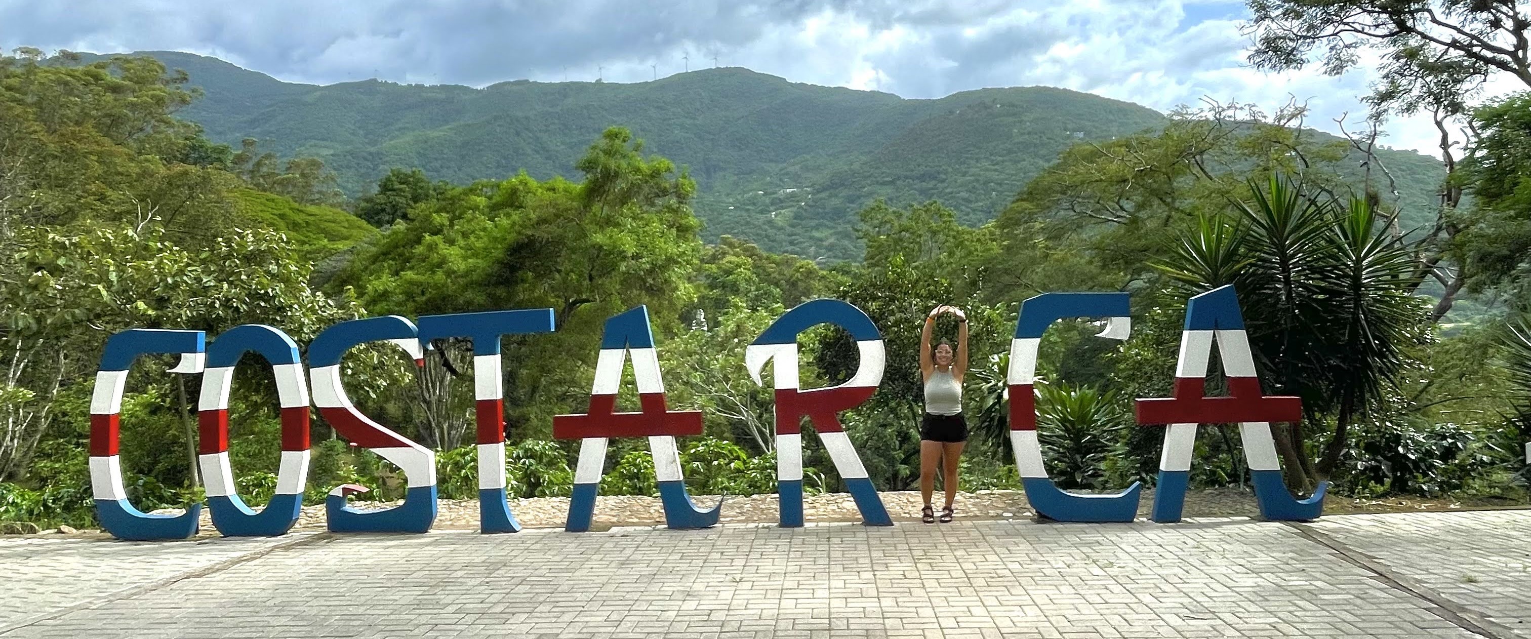 Student with Costa Rica sign